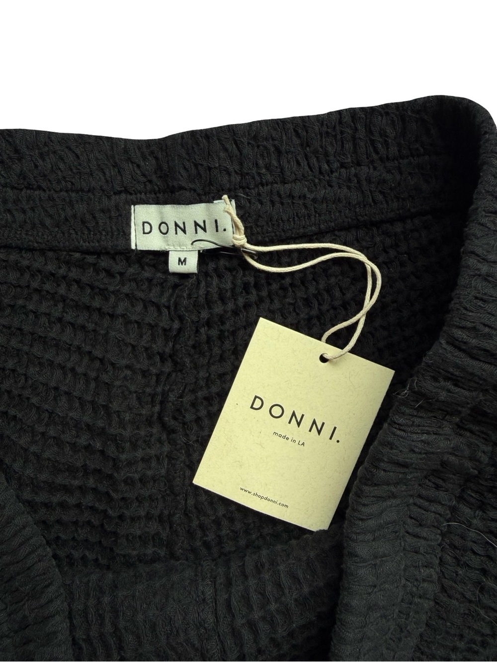 Donni Waffke Knit Shorts NWT MEDIUM Black Lounge - Picture 4 of 5